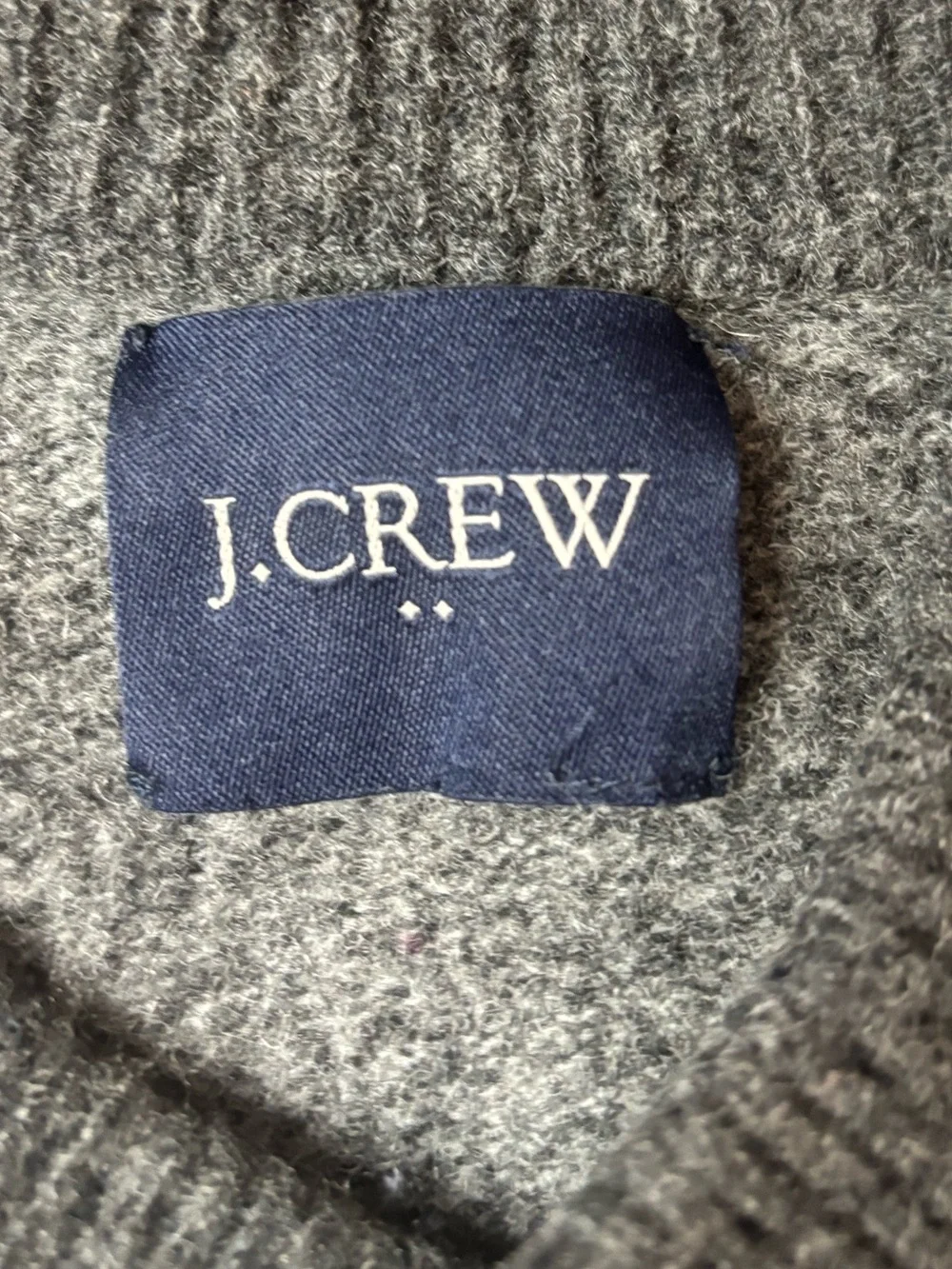 J Crew Bomber Sweater Mens Gray Cardigan 100% Lambswool Charcoal G9128 M READ